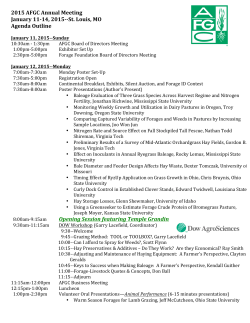 2015 AFGC Annual Meeting January 11-‐14, 2015-‐