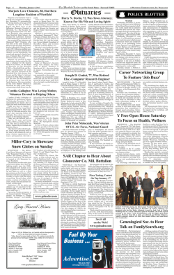 &ndash; Obituaries &ndash; - The Westfield Leader