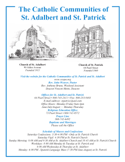 The Catholic Communities of St. Adalbert and St. Patrick