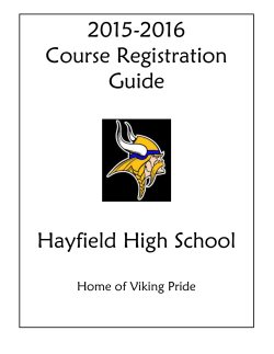 2015-2016 Course Registration Guide Hayfield High School