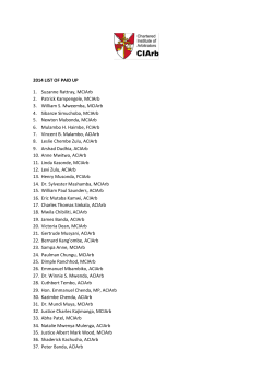 2014 LIST OF PAID UP 1. Suzanne Rattray, MCIArb 2. Patrick