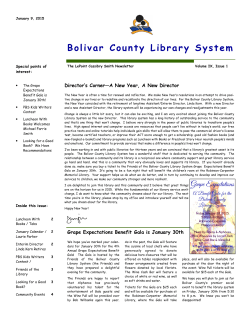 Newsletter - Bolivar County Library System