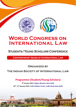 Student Workshop Program - The Indian Society of International Law