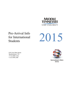 Pre-Arrival Packet - Middle Tennessee State University