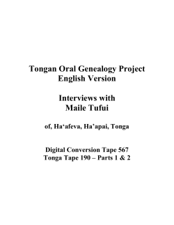 The Tongan Oral Genealogy Project