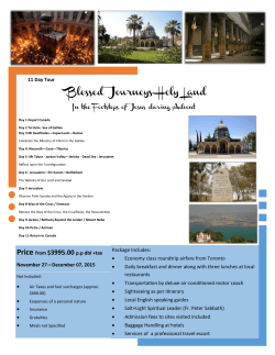 Blessed Journeys Holy Land - Connaissance Travel and Tours