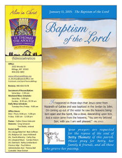 1-11-2015 - St. Thomas The Apostle