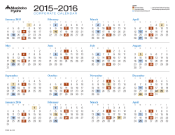 Manitoba Hydro Corporate Calendar 2015–2016