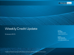 Weekly Credit Update – 9 January 2015