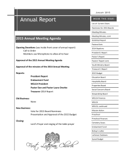 Annual Report - First Lutheran Church