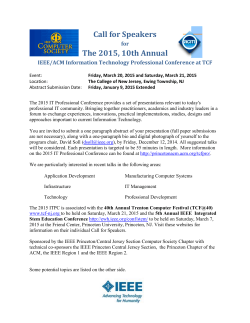 2015 Call for speakers - Princeton ACM / IEEE Computer Society