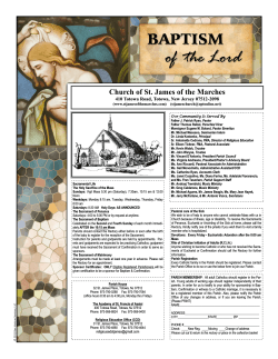 January 11, 2015 Bulletin - St. James of the Marches RC Church