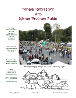 Tenafly Recreation 2015 Winter Program Guide