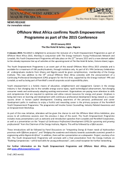 Offshore West Africa confirms Youth Empowerment Programme as