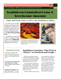 2015 newsletter issue #1 - Southdown Plantation House