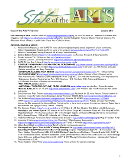 State of the Arts Newsletter January 2015 For