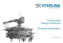 TD Securities Energy Conference Corporate presentation