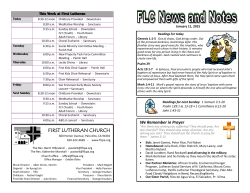 News & Notes - First Lutheran Church