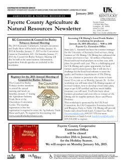 15 January - Fayette County Cooperative Extension