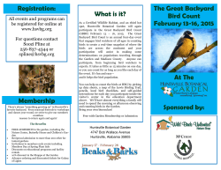Membership What is it? The Great Backyard Bird Count February 13