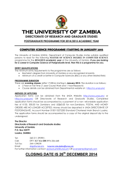 Click here for details - The University of Zambia