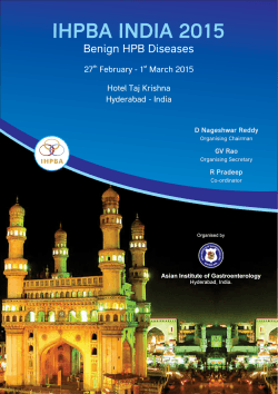 IHPBA INDIA 2015 - Asian Institute of Gastroenterology
