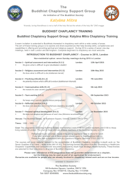 BCSG training information 2015 - The Buddhist Chaplaincy Support