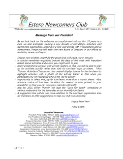 newsletter & calendar - the Estero Newcomers Club
