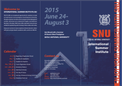 2015 June 24- August 3 - International Summer Institute