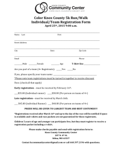 Color Run Registration Forms are HERE!!