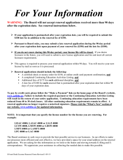 Renewal Application - Arizona Board of Behavioral Health Examiners