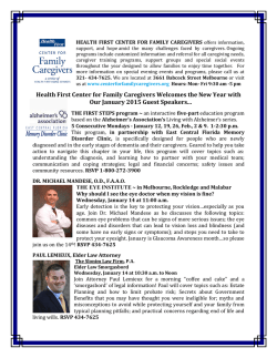 Newsletter - The Center for Family Caregivers.
