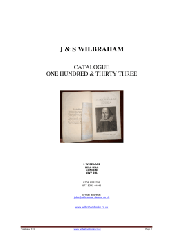 Latest Catalogue - J & S Wilbraham Antiquarian Books