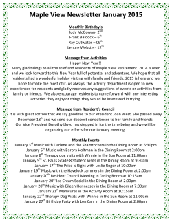 Maple View Newsletter January 2015