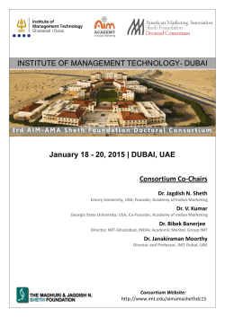 20, 2015 | DUBAI, UAE Consortium Co-Chairs