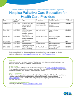 the 2014-2015 Palliative Care Education Sessions