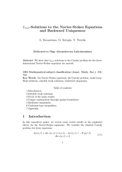 -Solutions to the Navier-Stokes Equations and Backward