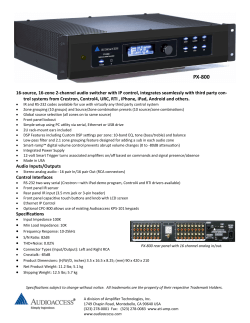 Audio Access PX-800 Controller cut sheet