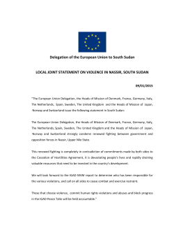 Delegation of the European Union to South Sudan LOCAL JOINT