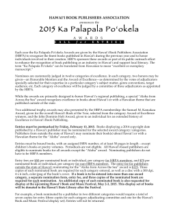 2015 Ka Palapala Po'okela - Hawaii Book Publishers Association