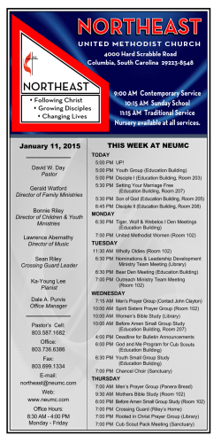January 11, 2015 - Northeast United Methodist Church