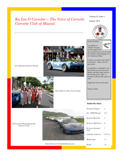 Ka Leo O Corvette— The Voice of Corvette Corvette Club of Hawaii
