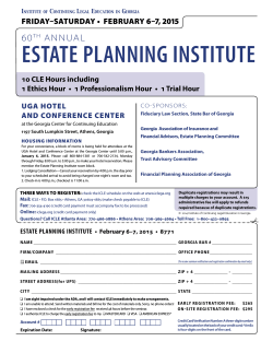 EstatE Planning institutE - Institute of Continuing Legal Education in