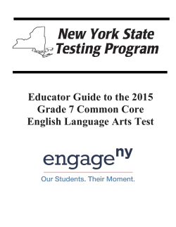 Educator Guide to the 2015 Grade 7 Common Core