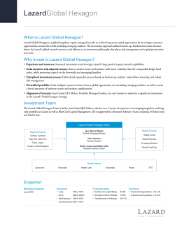 Strategy Profile - Lazard Asset Management