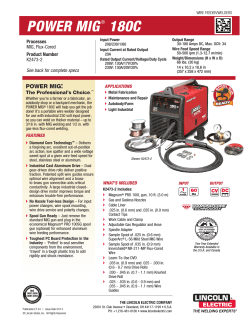 Power MIG 180C Product Info
