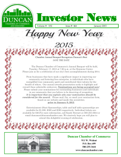 January 2015 Newsletter - Duncan Chamber of Commerce