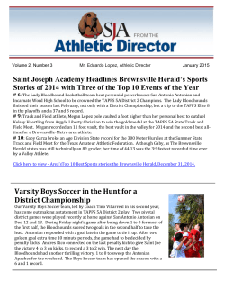 The January 2015 Athletic Newsletter is here!