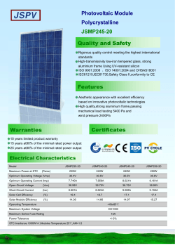 Photovoltaic Module Polycrystalline JSMP245