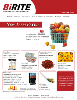 January 2015 New Items - BiRite Foodservice Distributors